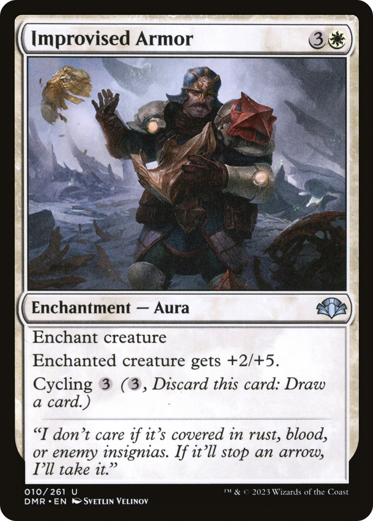 Improvised Armor (DMR-010) - Dominaria Remastered - Premium MTG Single from Wizards of the Coast - Just $0.25! Shop now at Game Crave Tournament Store