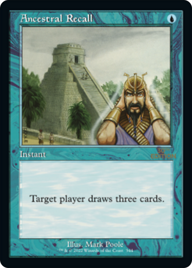 Ancestral Recall (30A-344) - 30th Anniversary Edition - Premium MTG Single from Wizards of the Coast - Just $120! Shop now at Game Crave Tournament Store