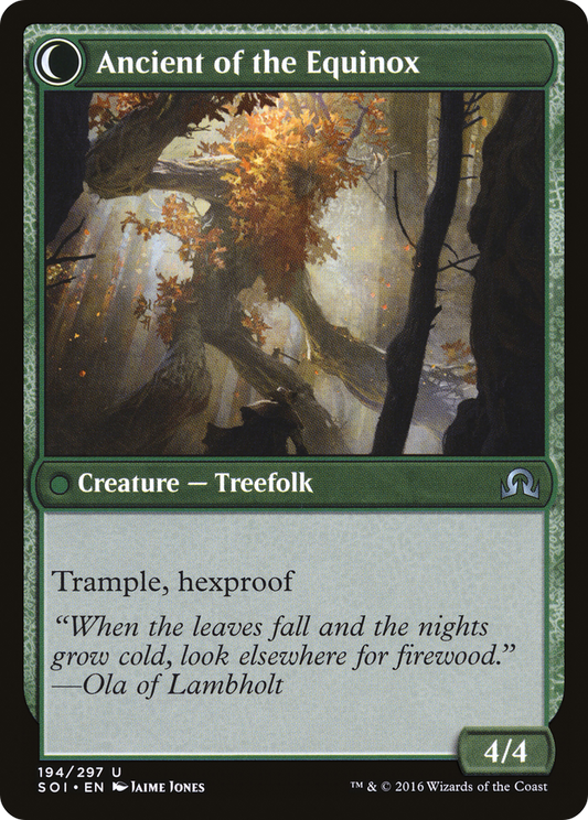 Autumnal Gloom // Ancient of the Equinox (SOI-194) - Shadows over Innistrad: (Double Faced Transform) - Premium MTG Single from Wizards of the Coast - Just $0.25! Shop now at Game Crave Tournament Store