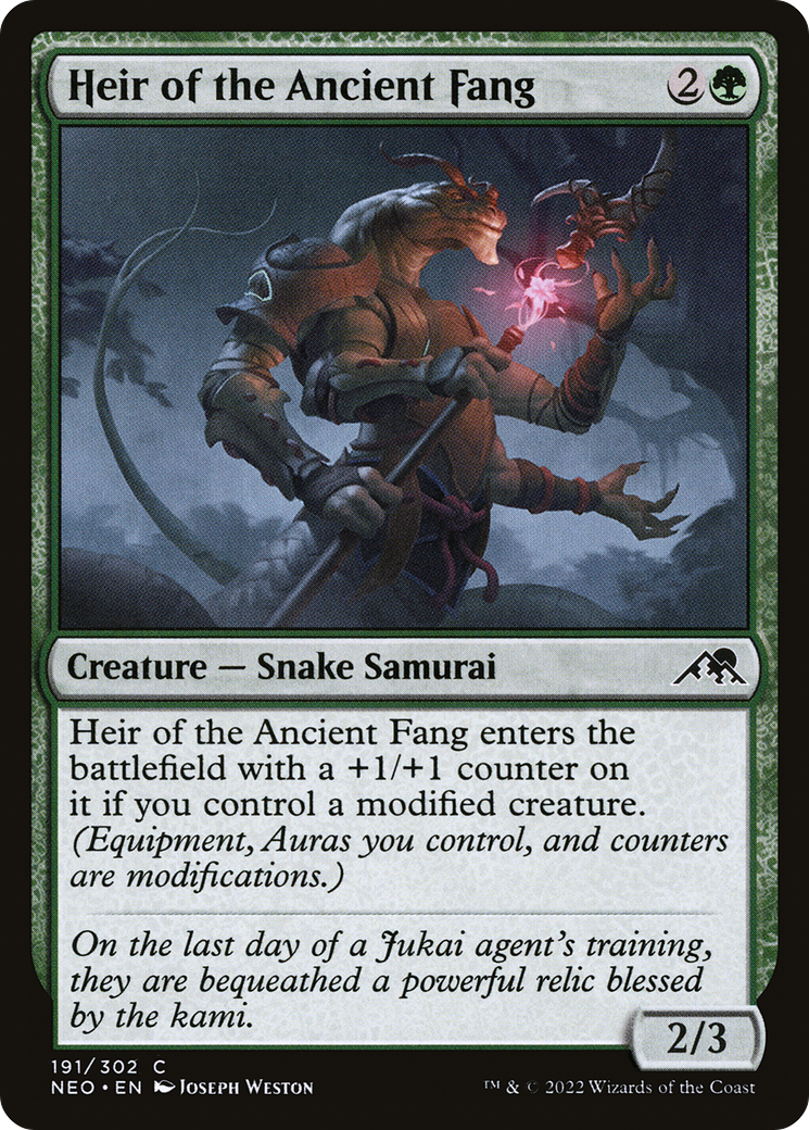 Heir of the Ancient Fang (NEO-191) - Kamigawa: Neon Dynasty - Premium MTG Single from Wizards of the Coast - Just $0.08! Shop now at Game Crave Tournament Store