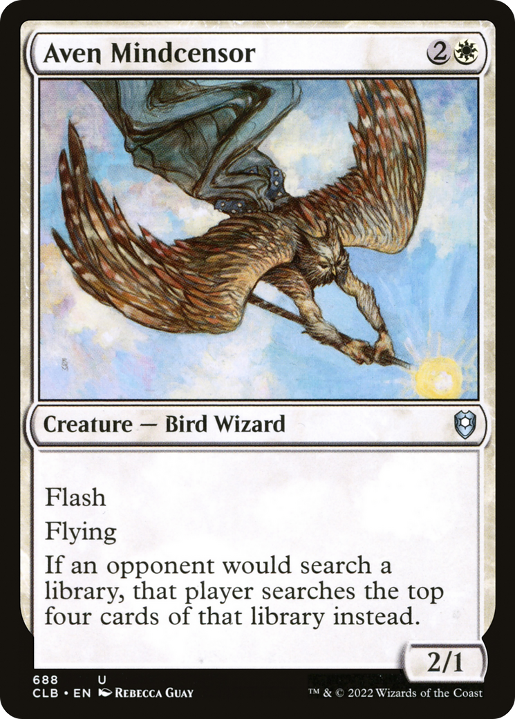 Aven Mindcensor (CLB-688) - Commander Legends: Battle for Baldur's Gate - Premium MTG Single from Wizards of the Coast - Just $0.58! Shop now at Game Crave Tournament Store