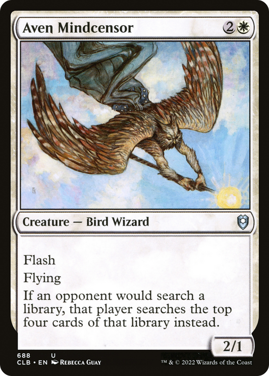 Aven Mindcensor (CLB-688) - Commander Legends: Battle for Baldur's Gate - Premium MTG Single from Wizards of the Coast - Just $0.58! Shop now at Game Crave Tournament Store