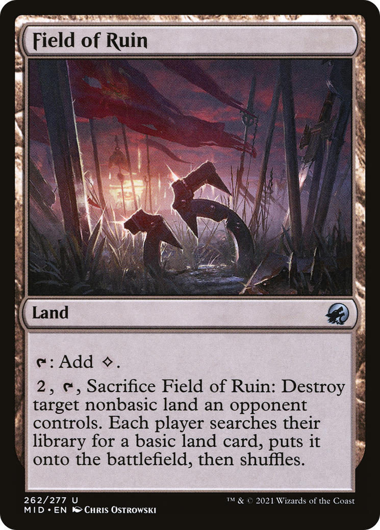 Field of Ruin (MID-262) - Innistrad: Midnight Hunt - Premium MTG Single from Wizards of the Coast - Just $0.25! Shop now at Game Crave Tournament Store