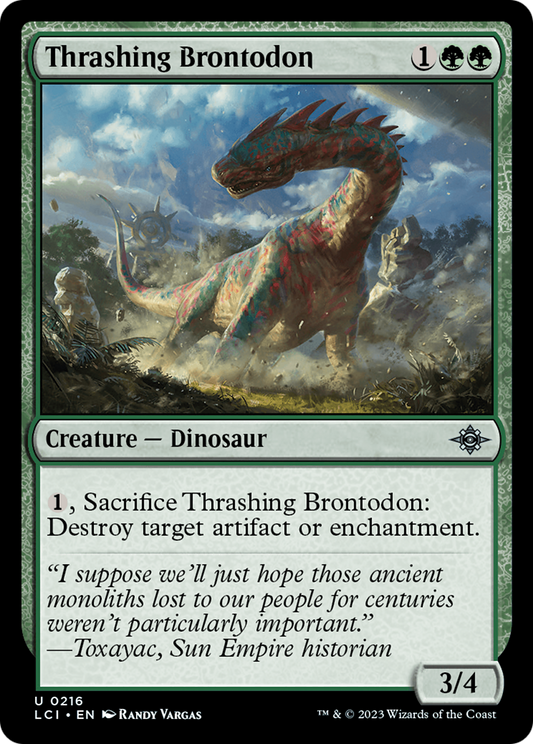 Thrashing Brontodon (LCI-216) - The Lost Caverns of Ixalan - Premium MTG Single from Wizards of the Coast - Just $0.08! Shop now at Game Crave Tournament Store