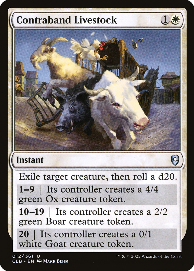 Contraband Livestock (CLB-012) - Commander Legends: Battle for Baldur's Gate - Premium MTG Single from Wizards of the Coast - Just $0.25! Shop now at Game Crave Tournament Store