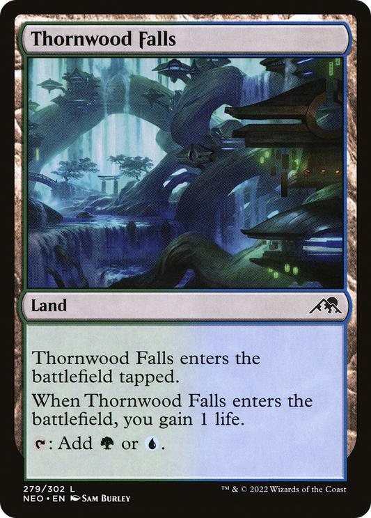 Thornwood Falls (NEO-279) - Kamigawa: Neon Dynasty - Premium MTG Single from Wizards of the Coast - Just $0.08! Shop now at Game Crave Tournament Store