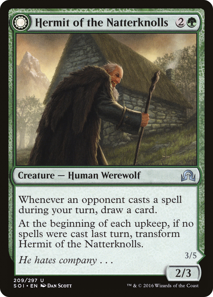 Hermit of the Natterknolls // Lone Wolf of the Natterknolls (SOI-209) - Shadows over Innistrad: (Double Faced Transform) - Premium MTG Single from Wizards of the Coast - Just $0.26! Shop now at Game Crave Tournament Store