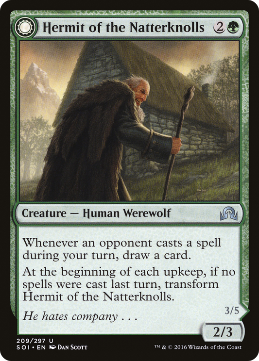 Hermit of the Natterknolls // Lone Wolf of the Natterknolls (SOI-209) - Shadows over Innistrad: (Double Faced Transform) - Premium MTG Single from Wizards of the Coast - Just $0.26! Shop now at Game Crave Tournament Store