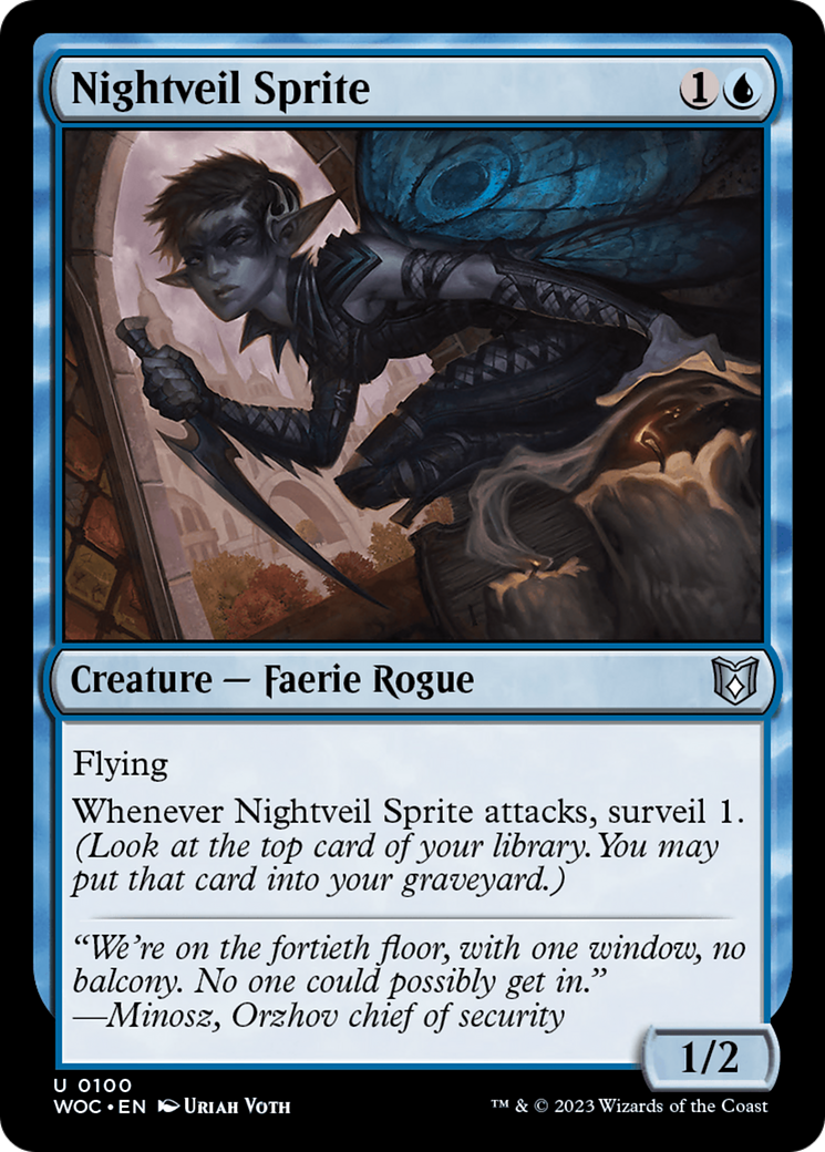 Nightveil Sprite (WOC-100) - Wilds of Eldraine Commander - Premium MTG Single from Wizards of the Coast - Just $0.08! Shop now at Game Crave Tournament Store