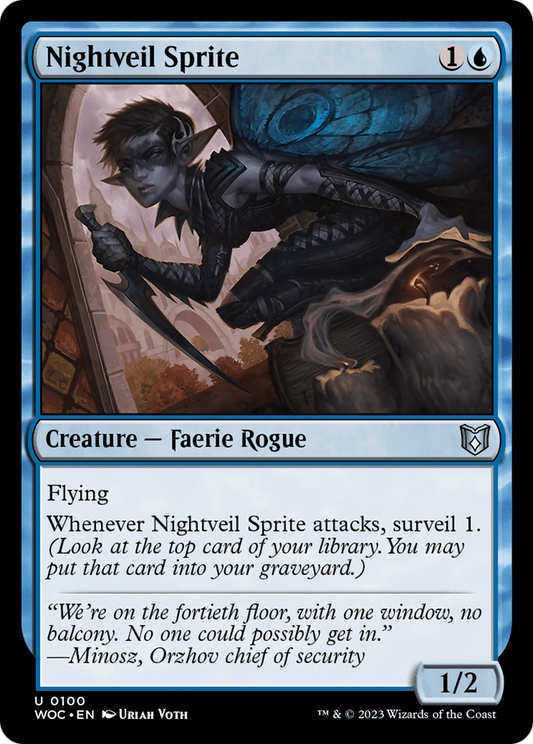 Nightveil Sprite (WOC-100) - Wilds of Eldraine Commander - Premium MTG Single from Wizards of the Coast - Just $0.08! Shop now at Game Crave Tournament Store