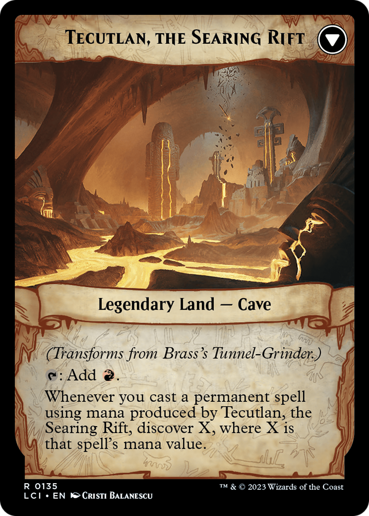 Brass's Tunnel-Grinder // Tecutlan, the Searing Rift (LCI-135) - The Lost Caverns of Ixalan - Premium MTG Single from Wizards of the Coast - Just $0.19! Shop now at Game Crave Tournament Store