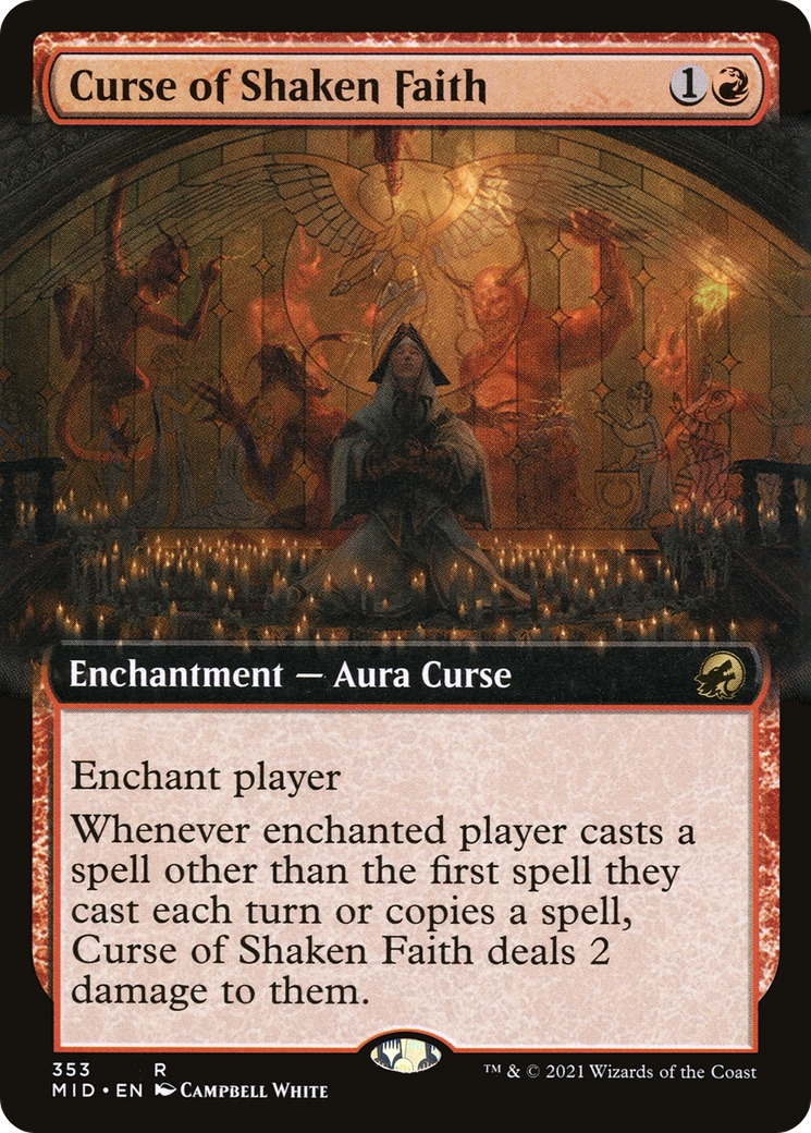 Curse of Shaken Faith (MID-353) - Innistrad: Midnight Hunt: (Extended Art) - Premium MTG Single from Wizards of the Coast - Just $0.08! Shop now at Game Crave Tournament Store