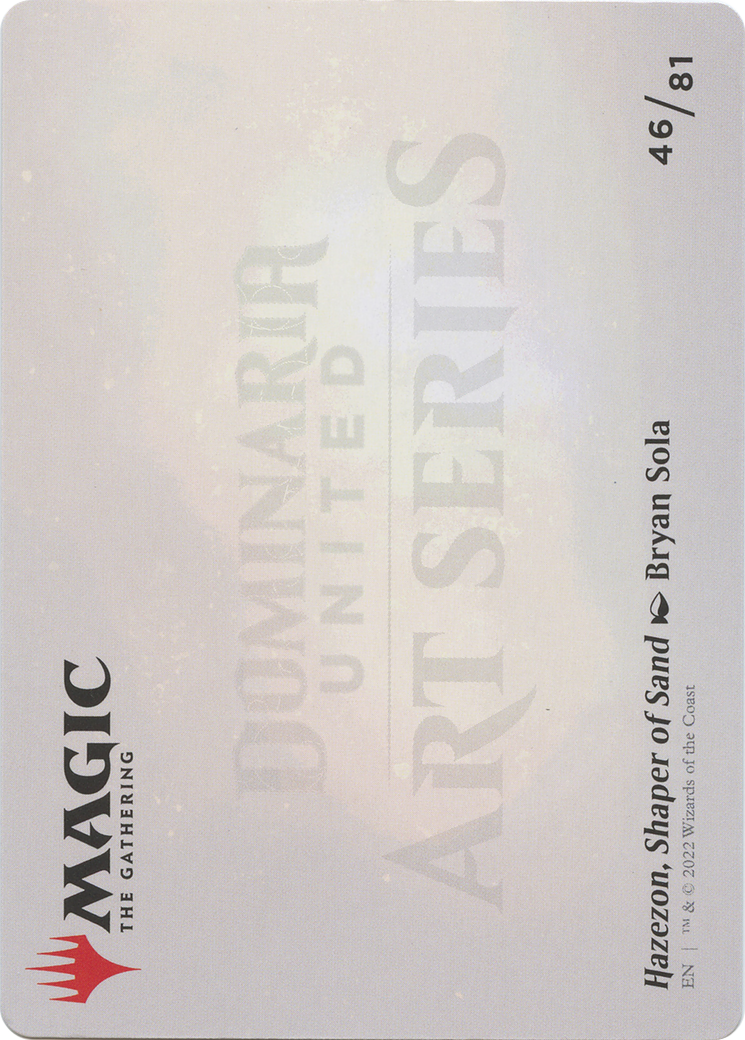 Hazezon, Shaper of Sand // Hazezon, Shaper of Sand (ADMU-046) - Dominaria United Art Series (Borderless) - Premium MTG Single from Wizards of the Coast - Just $0! Shop now at Game Crave Tournament Store