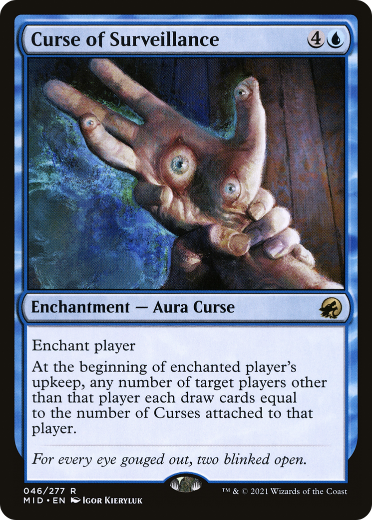 Curse of Surveillance (MID-046) - Innistrad: Midnight Hunt - Premium MTG Single from Wizards of the Coast - Just $0.08! Shop now at Game Crave Tournament Store