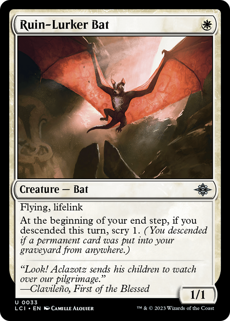Ruin-Lurker Bat (LCI-033) - The Lost Caverns of Ixalan Foil - Premium MTG Single from Wizards of the Coast - Just $0.08! Shop now at Game Crave Tournament Store