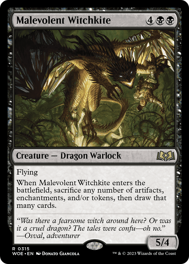 Malevolent Witchkite (WOE-315) - Wilds of Eldraine - Premium MTG Single from Wizards of the Coast - Just $0.08! Shop now at Game Crave Tournament Store