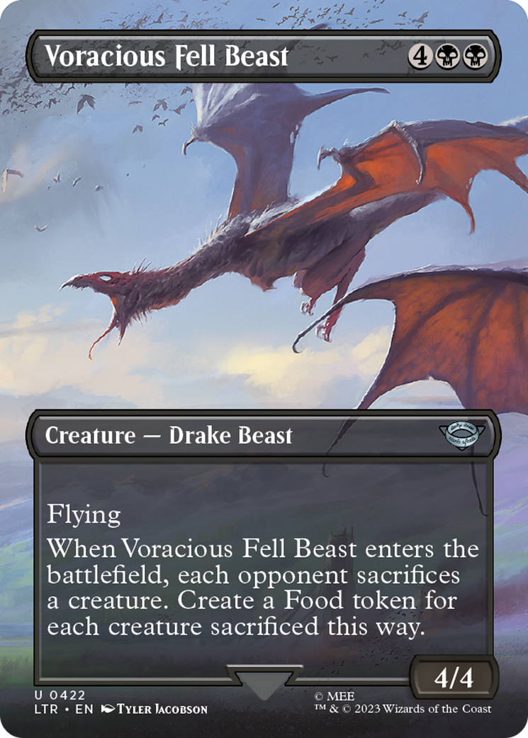 Voracious Fell Beast (LTR-422) - The Lord of the Rings: Tales of Middle-earth (Borderless) - Premium MTG Single from Wizards of the Coast - Just $0.08! Shop now at Game Crave Tournament Store