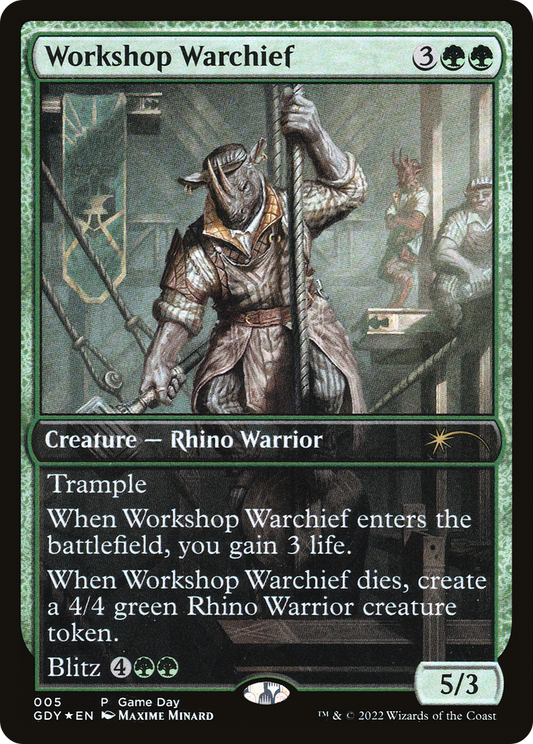 Workshop Warchief (GDY-005) - Game Day Promos Foil - Premium MTG Single from Wizards of the Coast - Just $0.08! Shop now at Game Crave Tournament Store