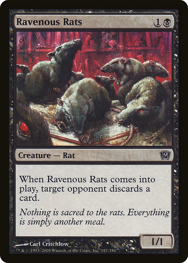 Ravenous Rats (9ED-157★) - Ninth Edition Foil - Premium MTG Single from Wizards of the Coast - Just $0.19! Shop now at Game Crave Tournament Store