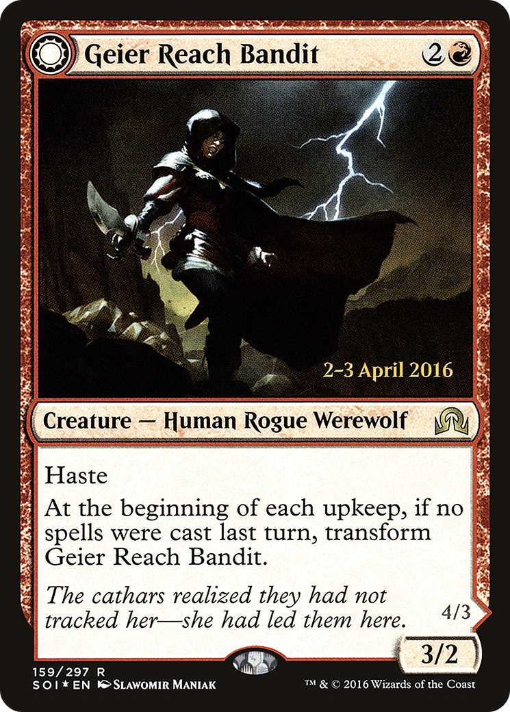 Geier Reach Bandit // Vildin-Pack Alpha (PSOI-159S) - Shadows over Innistrad Promos: (Double Faced Transform) Foil - Premium MTG Single from Wizards of the Coast - Just $0.38! Shop now at Game Crave Tournament Store