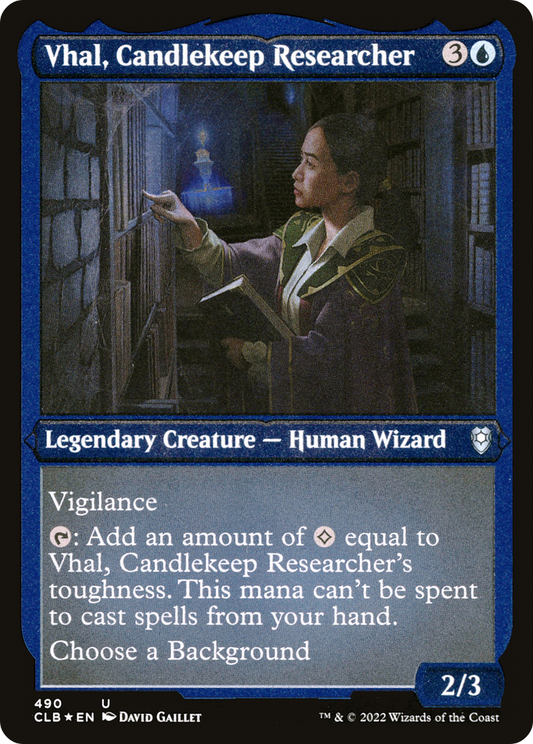 Vhal, Candlekeep Researcher (CLB-490) - Commander Legends: Battle for Baldur's Gate Etched Foil - Premium MTG Single from Wizards of the Coast - Just $0.08! Shop now at Game Crave Tournament Store