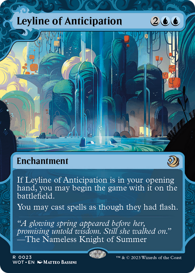 Leyline of Anticipation (WOT-023) - Wilds of Eldraine: Enchanting Tales: (Showcase) (Borderless) Foil - Premium MTG Single from Wizards of the Coast - Just $1! Shop now at Game Crave Tournament Store