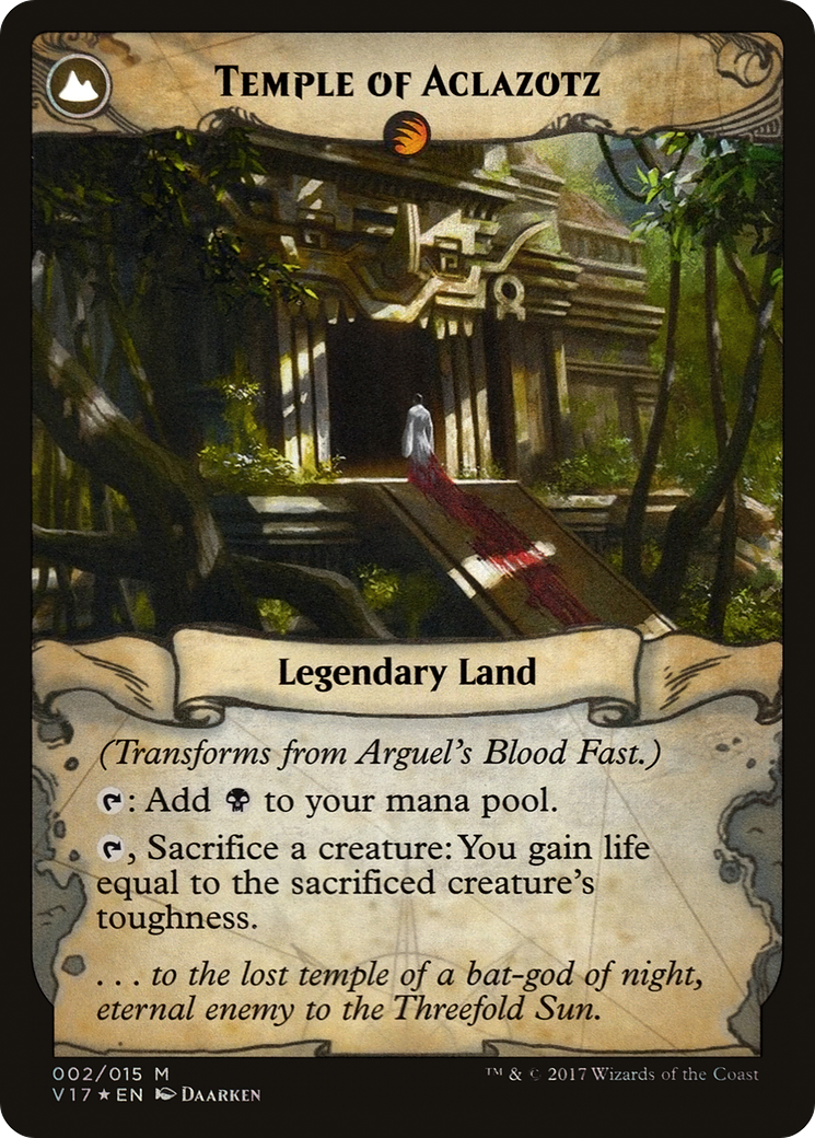 Arguel's Blood Fast // Temple of Aclazotz (V17-002) - From the Vault: Transform: (compasslanddfc) Foil - Premium MTG Single from Wizards of the Coast - Just $0.63! Shop now at Game Crave Tournament Store