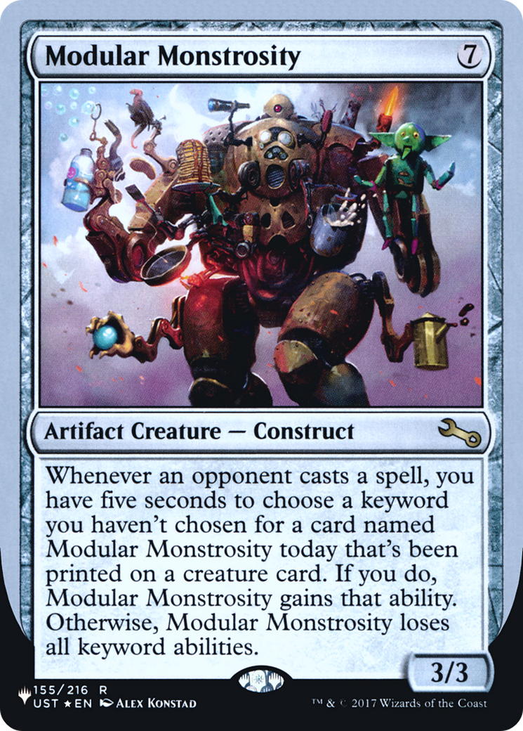 Modular Monstrosity (UPLIST-059) - The List (Unfinity Foil Edition) Foil - Premium MTG Single from Wizards of the Coast - Just $0.25! Shop now at Game Crave Tournament Store