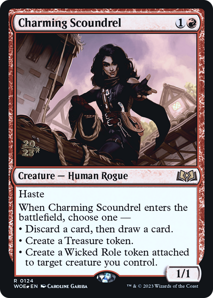 Charming Scoundrel (PWOE-124S) - Wilds of Eldraine Promos Foil - Premium MTG Single from Wizards of the Coast - Just $0.34! Shop now at Game Crave Tournament Store