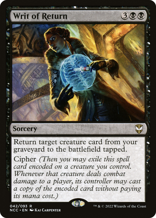 Writ of Return (NCC-042) - New Capenna Commander - Premium MTG Single from Wizards of the Coast - Just $0.25! Shop now at Game Crave Tournament Store