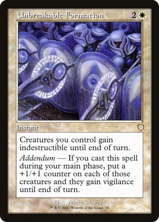 Unbreakable Formation (BRC-078) - The Brothers' War Commander - Premium MTG Single from Wizards of the Coast - Just $0.11! Shop now at Game Crave Tournament Store