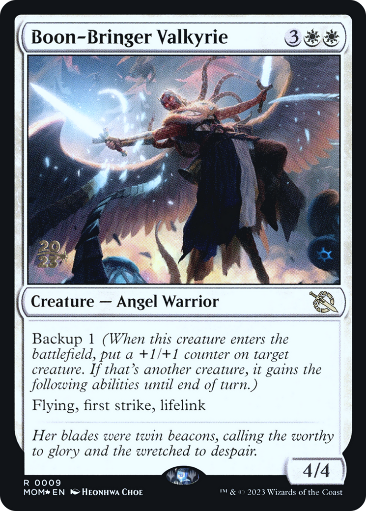 Boon-Bringer Valkyrie (PMOM-09S) - March of the Machine Promos Foil - Premium MTG Single from Wizards of the Coast - Just $0.14! Shop now at Game Crave Tournament Store