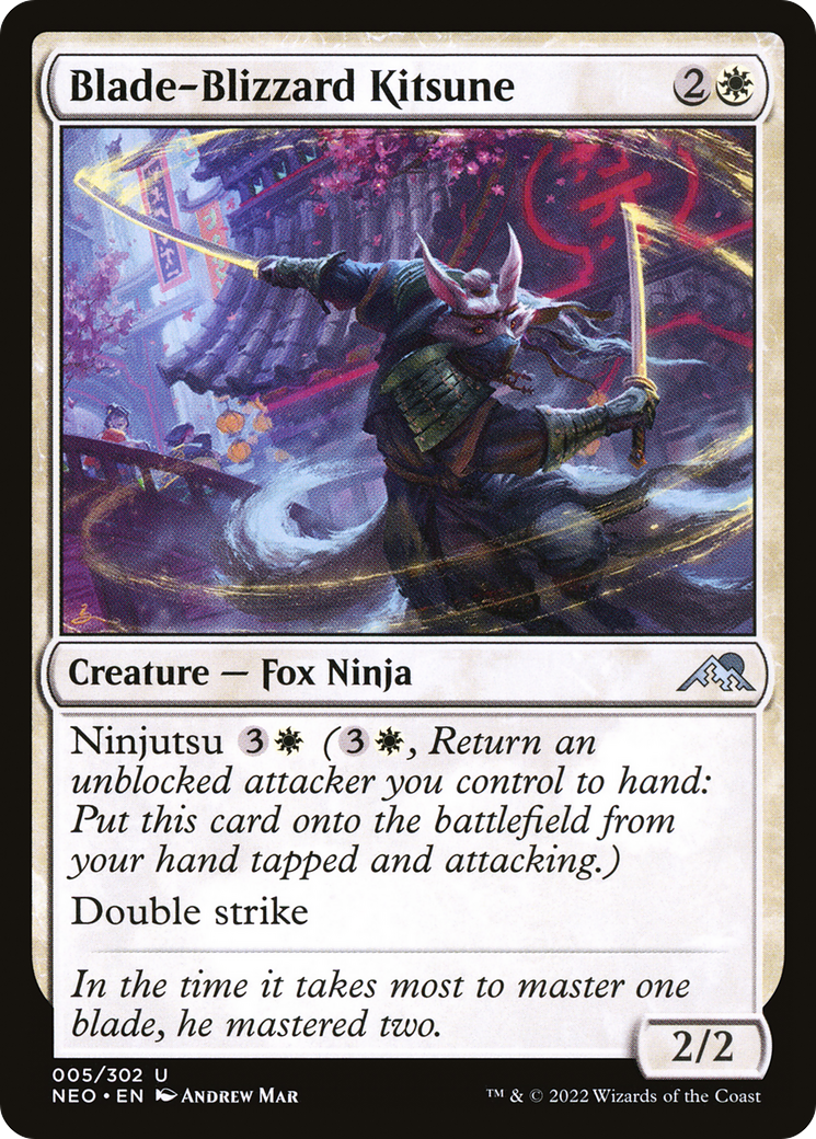 Blade-Blizzard Kitsune (NEO-005) - Kamigawa: Neon Dynasty Foil - Premium MTG Single from Wizards of the Coast - Just $0.13! Shop now at Game Crave Tournament Store