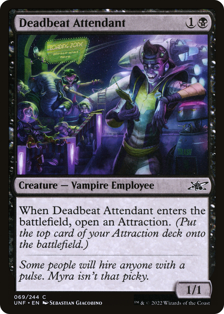 Deadbeat Attendant (UNF-069) - Unfinity Foil - Premium MTG Single from Wizards of the Coast - Just $0.08! Shop now at Game Crave Tournament Store