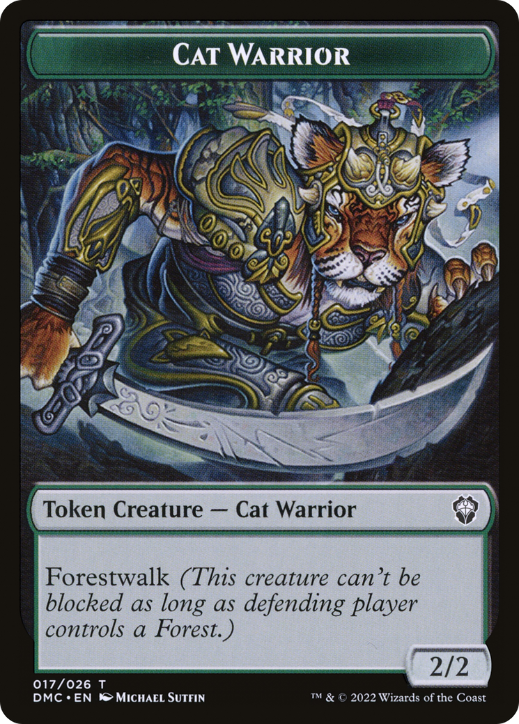 Cat Warrior (TDMU-017) - Dominaria United Tokens Foil - Premium MTG Single from Wizards of the Coast - Just $0! Shop now at Game Crave Tournament Store