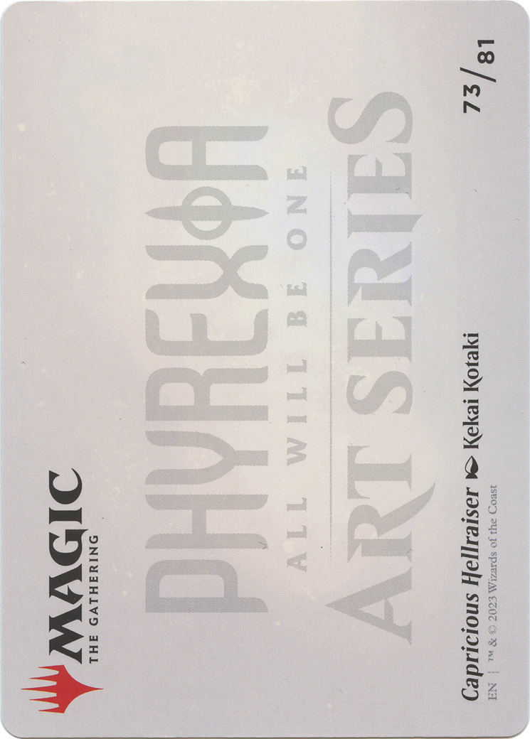 Capricious Hellraiser // Capricious Hellraiser (AONE-073) - Phyrexia: All Will Be One Art Series (Borderless) - Premium MTG Single from Wizards of the Coast - Just $0! Shop now at Game Crave Tournament Store