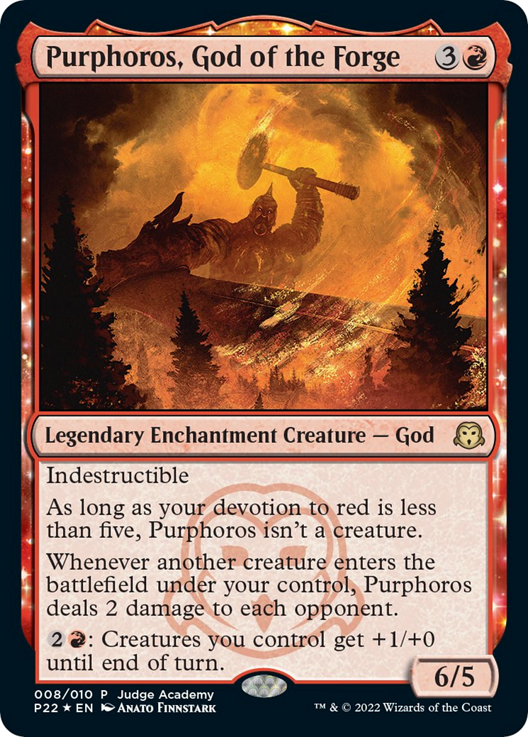 Purphoros, God of the Forge (P22-008) - Judge Gift Cards 2022: (nyxtouched) Foil - Premium MTG Single from Wizards of the Coast - Just $12.02! Shop now at Game Crave Tournament Store