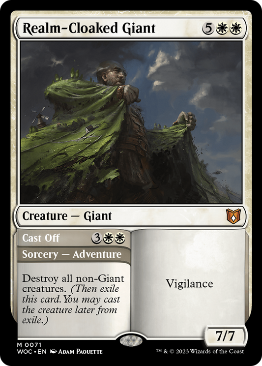 Realm-Cloaked Giant // Cast Off (WOC-071) - Wilds of Eldraine Commander - Premium MTG Single from Wizards of the Coast - Just $0.08! Shop now at Game Crave Tournament Store