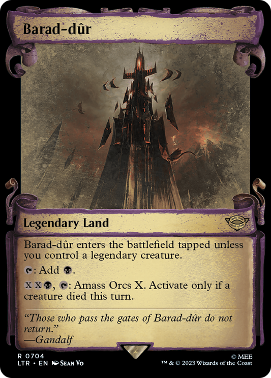 Barad-dûr (LTR-704) - The Lord of the Rings: Tales of Middle-earth: (Showcase) Foil - Premium MTG Single from Wizards of the Coast - Just $1.54! Shop now at Game Crave Tournament Store