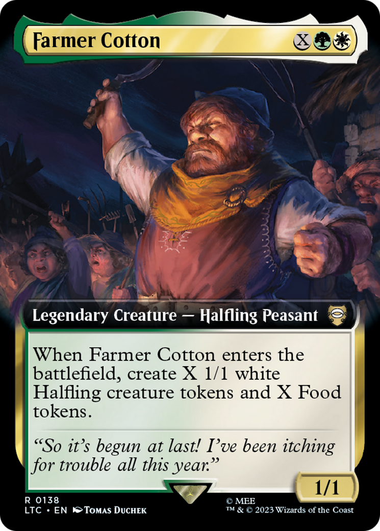 Farmer Cotton (LTC-138) - Tales of Middle-earth Commander: (Extended Art) - Premium MTG Single from Wizards of the Coast - Just $0.73! Shop now at Game Crave Tournament Store