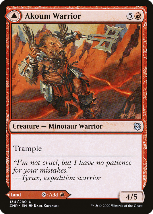 Akoum Warrior // Akoum Teeth (ZNR-134) - Zendikar Rising - Premium MTG Single from Wizards of the Coast - Just $0.08! Shop now at Game Crave Tournament Store