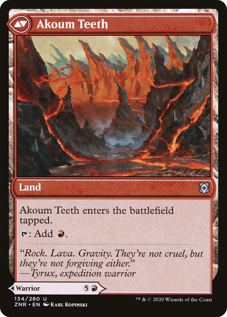 Akoum Warrior // Akoum Teeth (ZNR-134) - Zendikar Rising Foil - Premium MTG Single from Wizards of the Coast - Just $0.08! Shop now at Game Crave Tournament Store