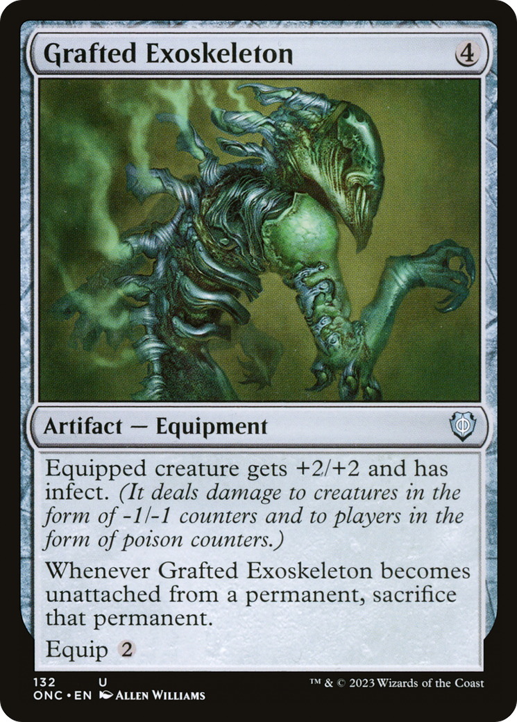 Grafted Exoskeleton (ONC-132) - Phyrexia: All Will Be One Commander - Premium MTG Single from Wizards of the Coast - Just $1.33! Shop now at Game Crave Tournament Store