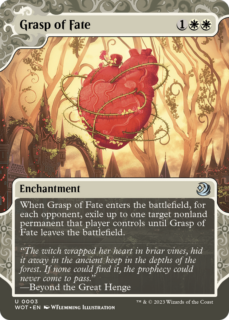 Grasp of Fate (WOT-003) - Wilds of Eldraine: Enchanting Tales: (Showcase) (Borderless) Foil - Premium MTG Single from Wizards of the Coast - Just $0.08! Shop now at Game Crave Tournament Store