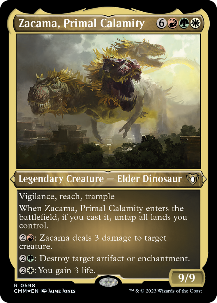 Zacama, Primal Calamity (CMM-598) - Commander Masters Etched Foil - Premium MTG Single from Wizards of the Coast - Just $1.44! Shop now at Game Crave Tournament Store