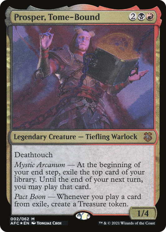Prosper, Tome-Bound (OAFC-002) - Forgotten Realms Commander Display Commanders Etched Foil - Premium MTG Single from Wizards of the Coast - Just $0.88! Shop now at Game Crave Tournament Store