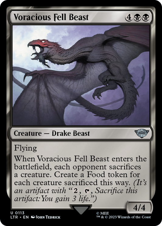 Voracious Fell Beast (LTR-113) - The Lord of the Rings: Tales of Middle-earth - Premium MTG Single from Wizards of the Coast - Just $0.08! Shop now at Game Crave Tournament Store