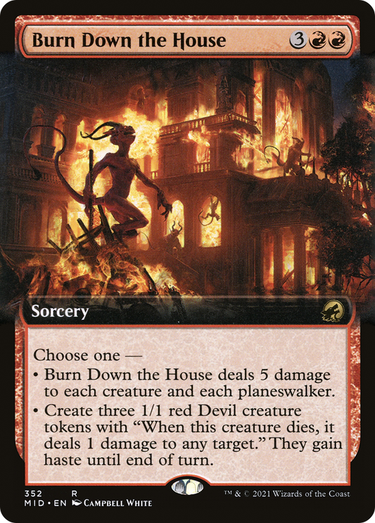 Burn Down the House (MID-352) - Innistrad: Midnight Hunt: (Extended Art) - Premium MTG Single from Wizards of the Coast - Just $0.23! Shop now at Game Crave Tournament Store