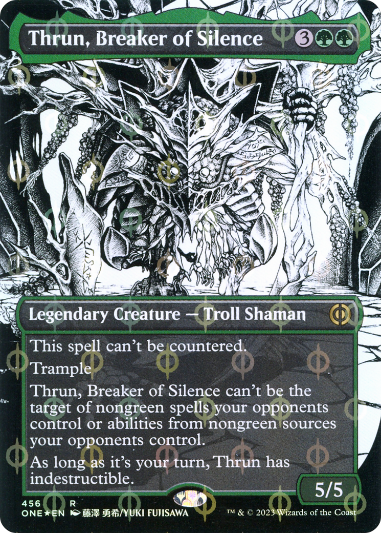 Thrun, Breaker of Silence (ONE-456) - Phyrexia: All Will Be One: (Showcase) (Borderless) Foil - Premium MTG Single from Wizards of the Coast - Just $1.13! Shop now at Game Crave Tournament Store