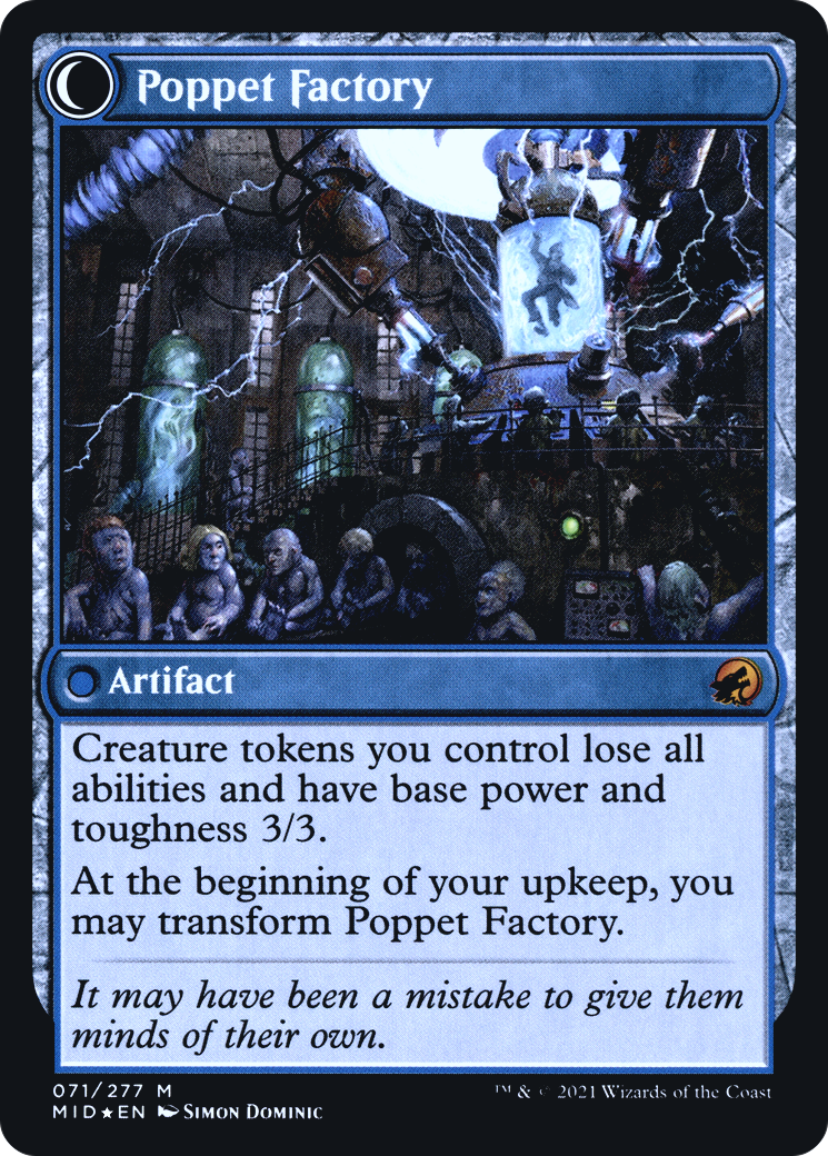 Poppet Stitcher // Poppet Factory (PMID-71S) - Innistrad: Midnight Hunt Promos: (Double Faced Transform) Foil - Premium MTG Single from Wizards of the Coast - Just $0.92! Shop now at Game Crave Tournament Store